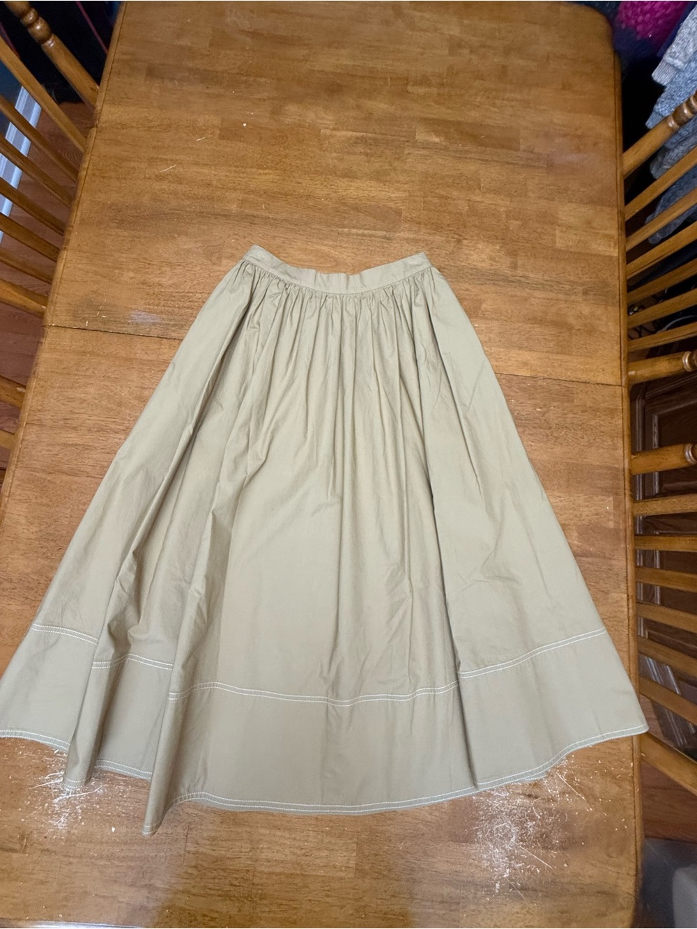 J. Crew British Khaki Full Circle 100% Cotton Skirt 8